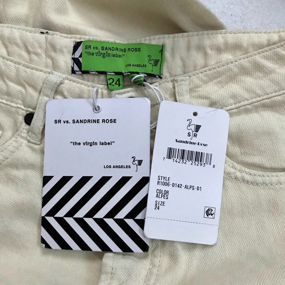 Free People Sandrine Rose NWT Cream Mid Rise Ankle Jeans Women 24 - Picture 7 of 9